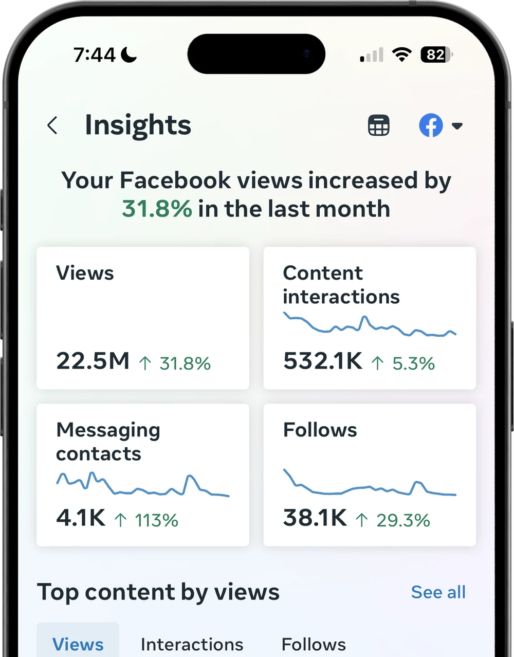 Social media insights on an iPhone